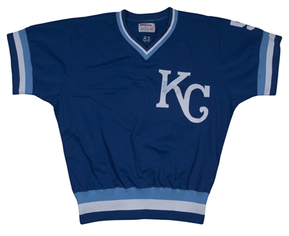 1983 George Brett Game Used & Signed Kansas City Royals Batting Practice Pullover Jersey